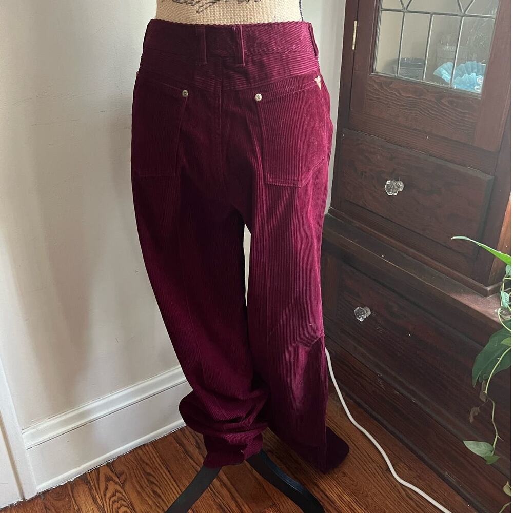 Vintage Jordache Corduroy Pants Cranberry High Rise Bootcut 32L - Picture 5 of 17